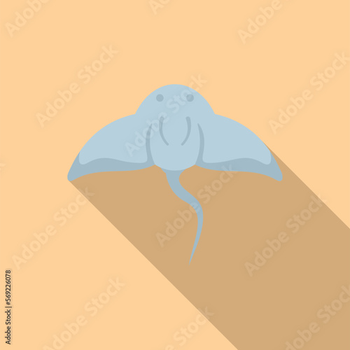 Stingray animal icon flat vector. Fish ray. Water nature