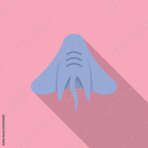 Stingray manta icon flat vector. Underwater animal. Sea marine