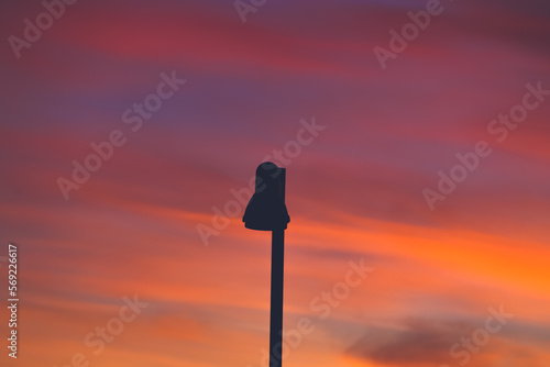 street lamp at sunset