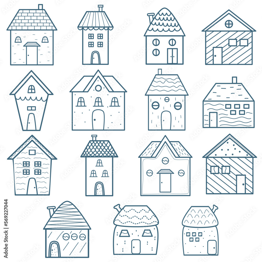 Fototapeta premium set of cute houses