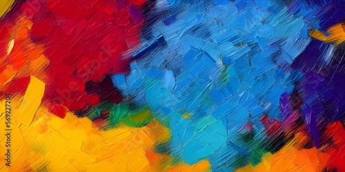 Abstract colorful oil painting on canvas bright colors Generative AI © Andrey