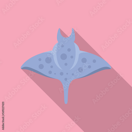 Water stingray icon flat vector. Animal fish. Nature tropical
