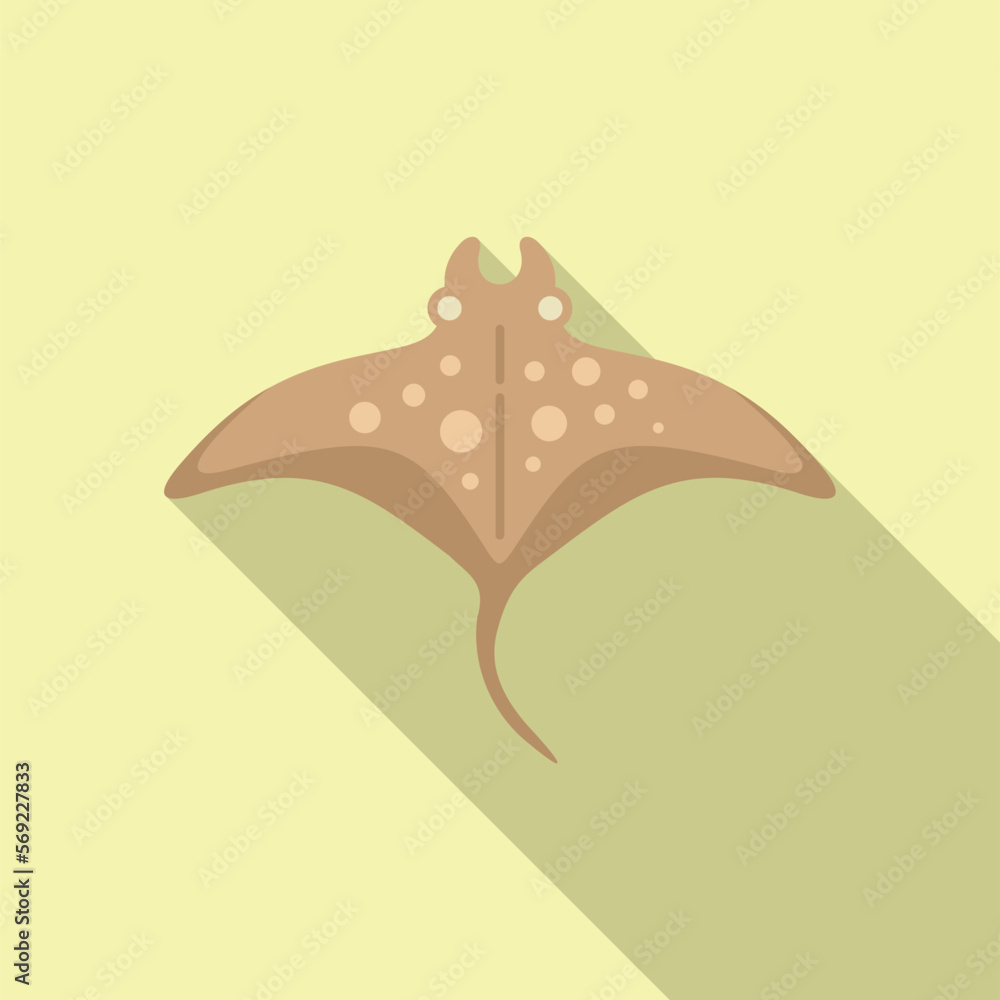 Wing stingray icon flat vector. Fish animal. Water nature Wing stingray icon flat vector. Fish animal. Water nature