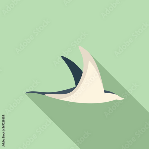 Aquatic stingray icon flat vector. Animal sea. Wildlife ocean