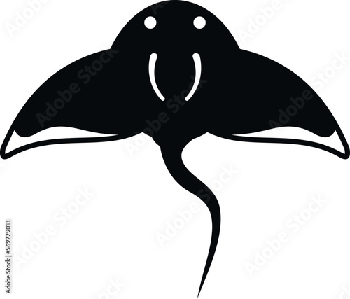 Stingray animal icon simple vector. Fish ray. Water nature