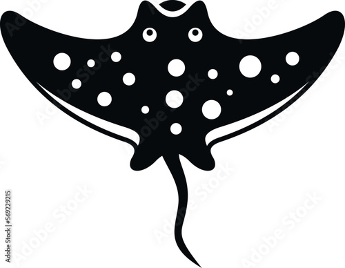 Underwater stingray icon simple vector. Ocean animal. Sea nature