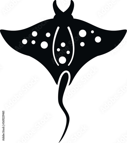 Ocean stingray icon simple vector. Fish animal. Water nature