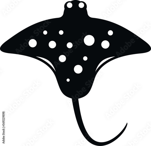 Nature stingray icon simple vector. Animal marine. Cute electric scuba