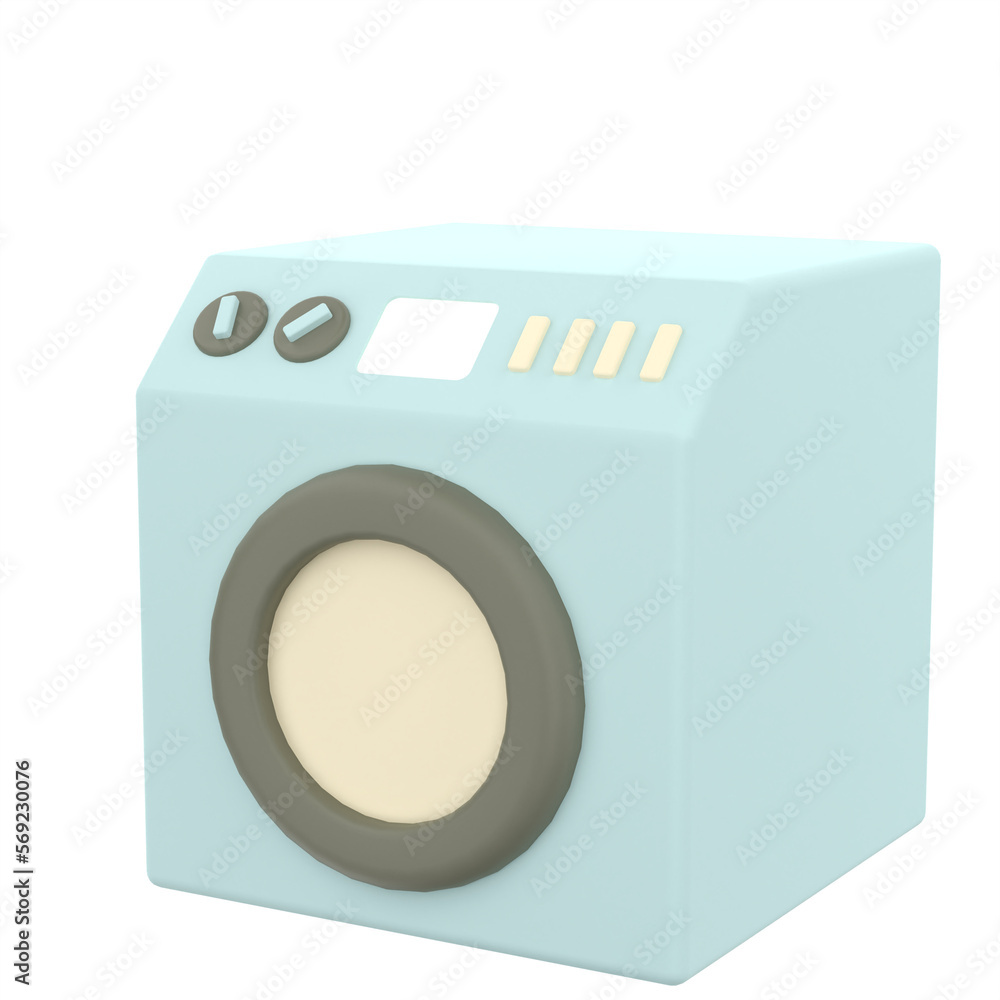 3D washing machine for home furnishings. Object on a transparent background 3D washing machine for home furnishings. Object on a transparent background
