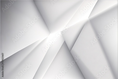  a white abstract background with lines and shapes in the center of the image  with a light shining through the center of the image .  generative ai