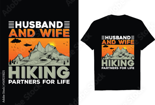 husband and wife hiking partners for life t shirt