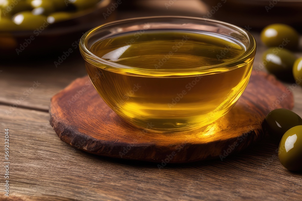Fresh and Flavorful: Rustic Wooden Table Setting with Olive Oil and Olives, Perfect for Mediterranean Cuisine Fresh and Flavorful: Rustic Wooden Table Setting with Olive Oil and Olives, Perfect for Mediterranean Cuisine