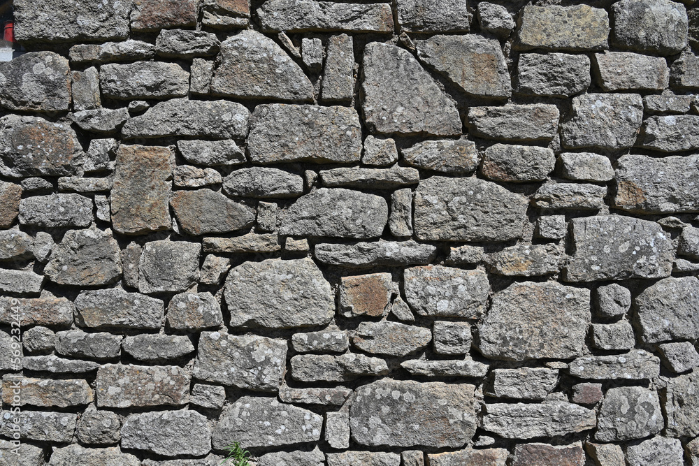 gray stone wall close up