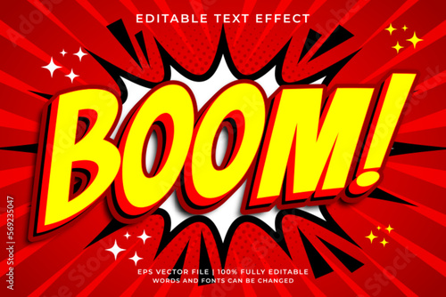 Comic boom editable text effect pop art style