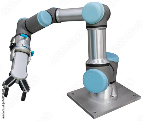 Photography Isolated robotic arm. Collaboration robot