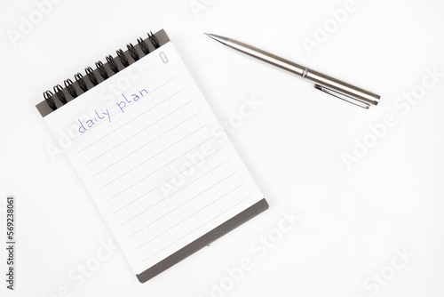 Daily plan notes with metal pen - Productivity plan - Business and self improvement