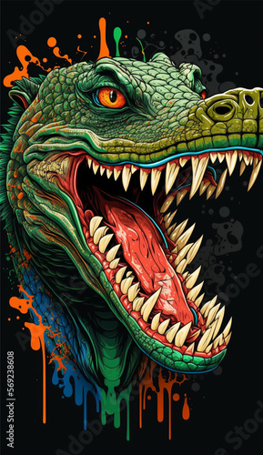 crocodile abstrait .une aventure visuelle fascinante remplie de couleurs vives et de beauté. Préparez-vous à être émerveillé par les créations uniques de l'intelligence artificielle © Psylaw