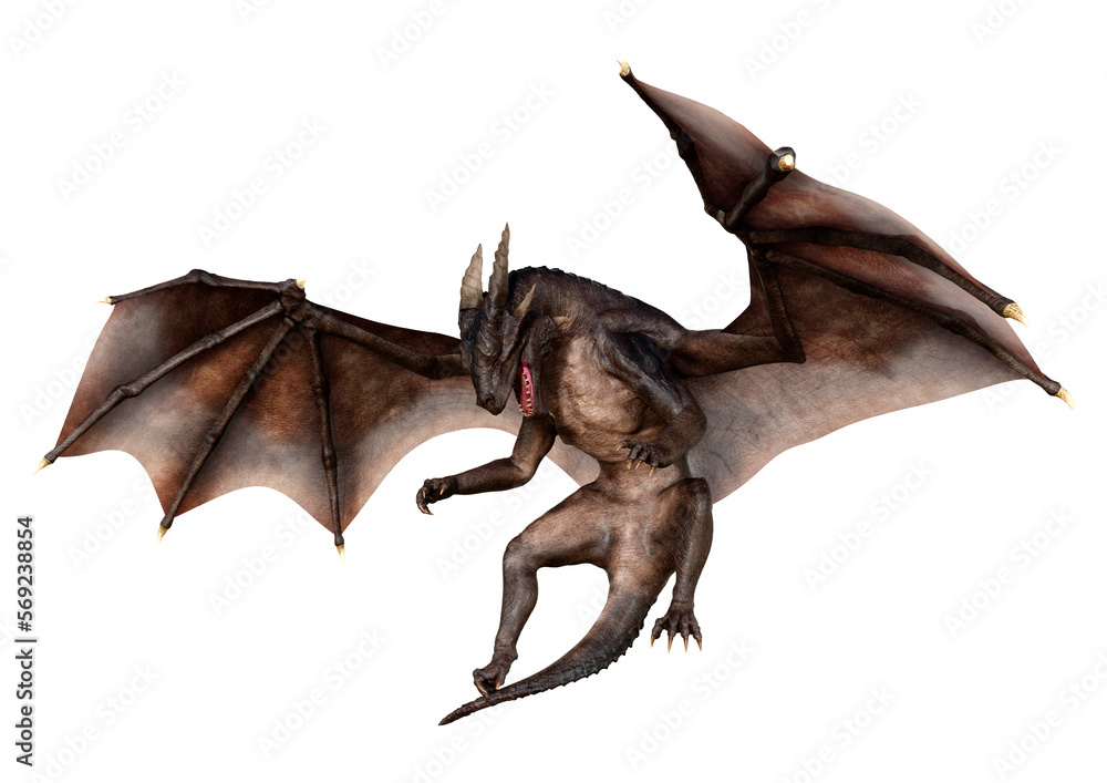 Fototapeta premium 3D Rendering Fairy Tale Dragon on White