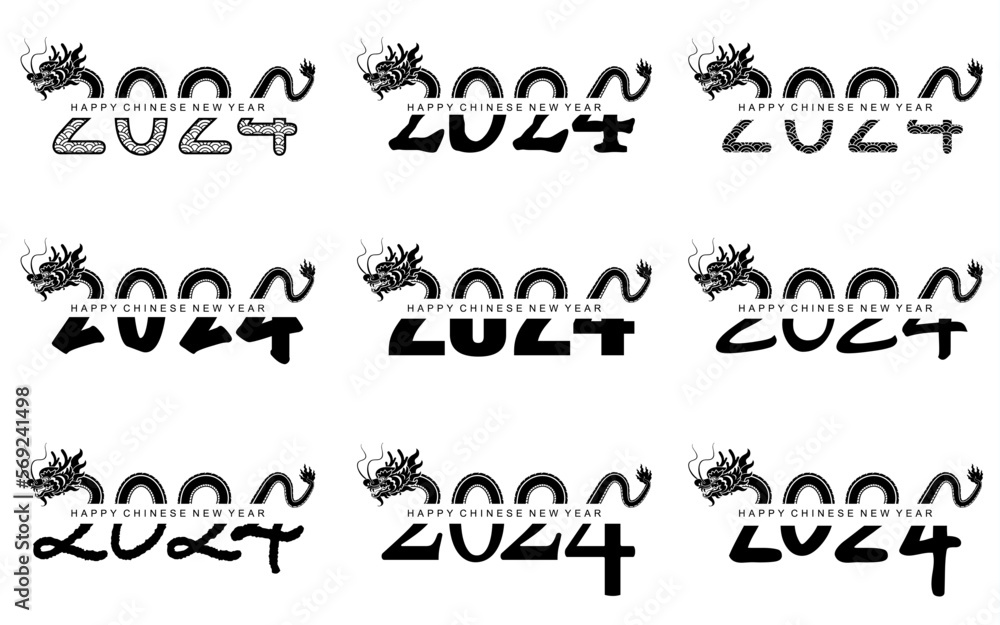 Happy chinese new year 2024 the dragon zodiac sign with flower,lantern,asian elements gold paper cut style on color background. ( Translation : happy new year 2024 year of the dragon ). Happy chinese new year 2024 the dragon zodiac sign with flower,lantern,asian elements gold paper cut style on color background. ( Translation : happy new year 2024 year of the dragon ).