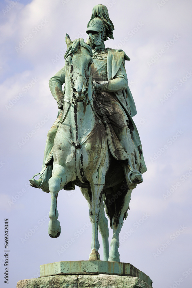 Köln, Reiterstatue Kaiser Wilhelm II am Rhein Nähe Dom