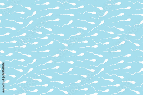 human sperm seamless pattern  - vector illustration