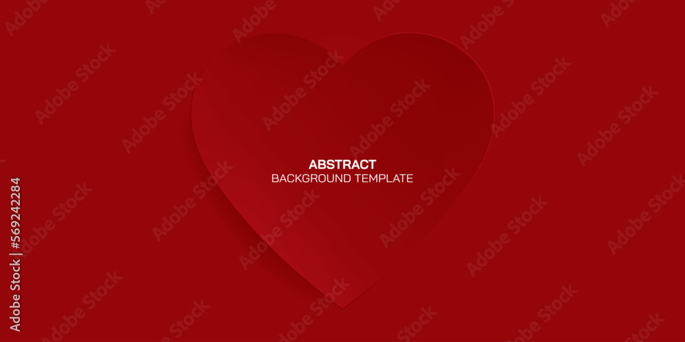 Red soft 3D heart shape illustration for cosmetic product display. Elements for valentine's day festival design. 
