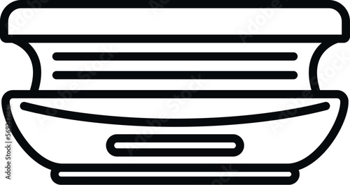 Light solarium icon outline vector. Spa bed. Body sunlight