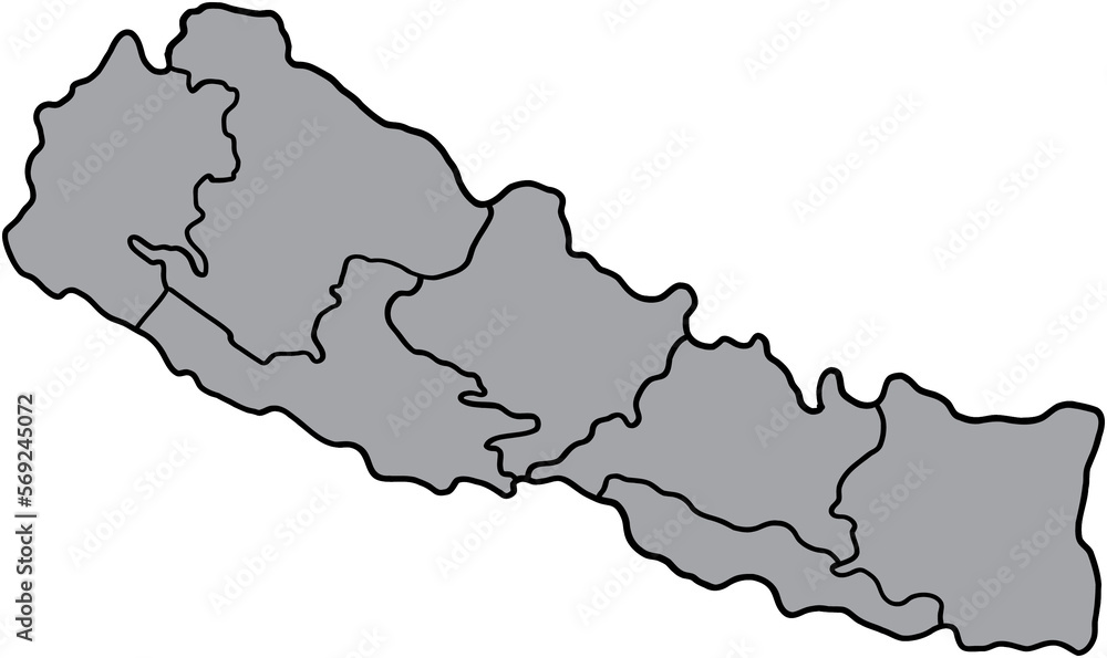 Fototapeta premium doodle freehand drawing of nepal map.