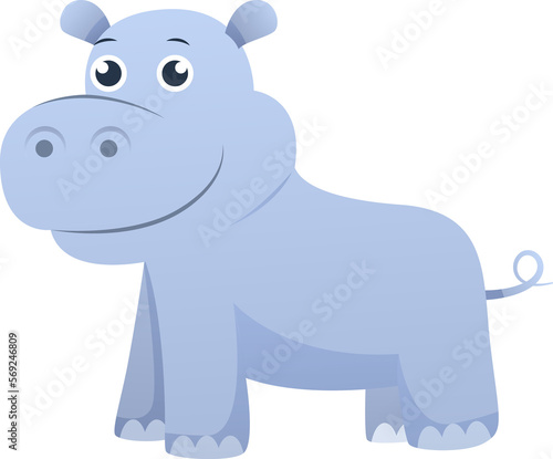 Hippopotamus . Cute cartoon character . © stockdevil