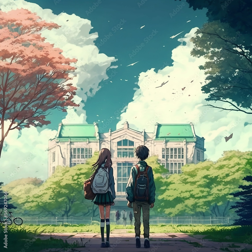 Anime School HD Wallpaper by ニュ