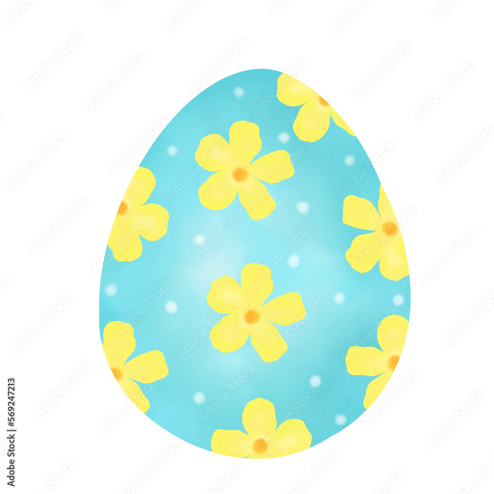 Naklejka premium easter egg with flowers