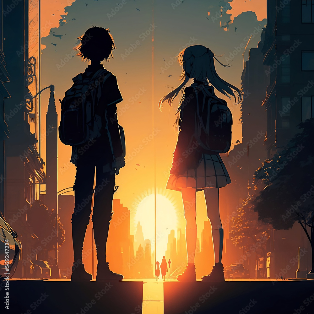 City & Sunset Anime Background Wallpapers - Anime Wallpapers