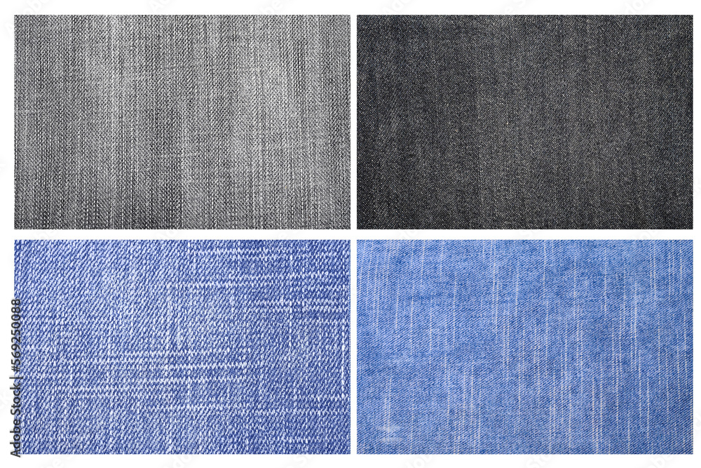 Fototapeta premium set of jeans textures background.