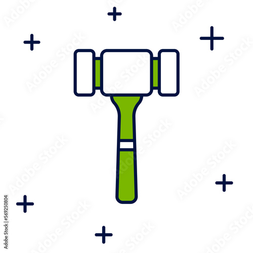 Filled outline Auction hammer icon isolated on white background. Gavel - hammer of judge or auctioneer. Bidding process, deal done. Auction bidding. Vector