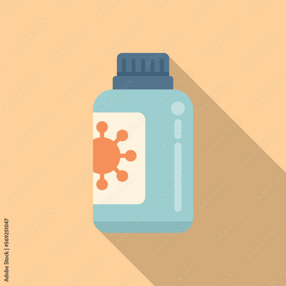 Virus pill icon flat vector. Medical immune. Bacteria disease Virus pill icon flat vector. Medical immune. Bacteria disease