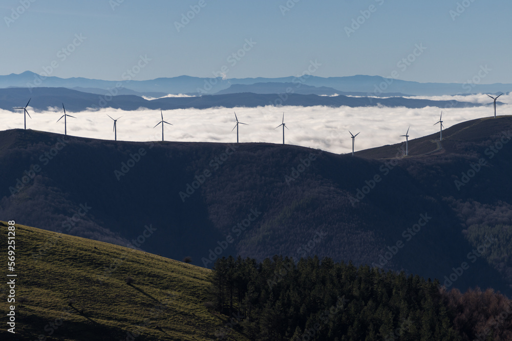 View from Arriurdin mountain in the Basque Country (Spain)