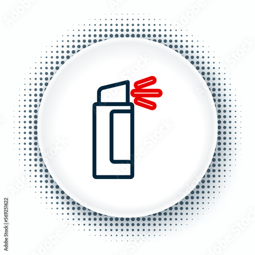 Line Pepper spray icon isolated on white background. OC gas. Capsicum self defense aerosol. Colorful outline concept. Vector