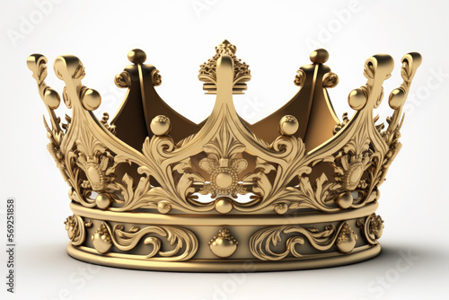 a gold crown isolated on a white background. Generative AI