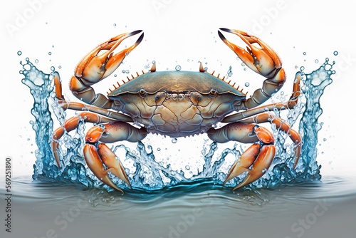 crab in white background