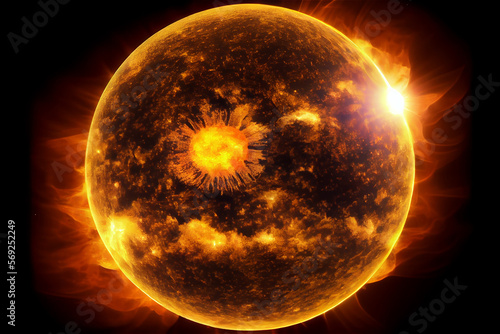 solar storm showing the who...