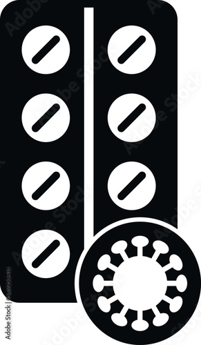 Antibiotic blister icon simple vector. Bacteria drug. Resistant medicine