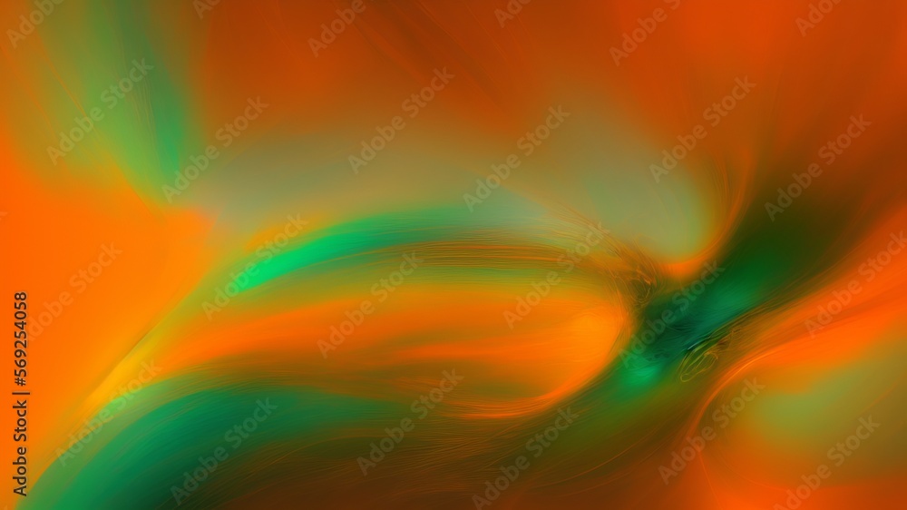 green and orange abstract background - generative ai illustration	
