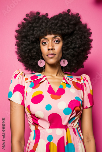Generative ai portrait beautiful black woman fashionable posing indoors i