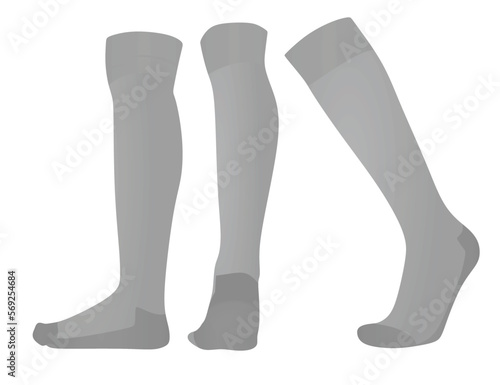 Grey soccer socks. vector illustration