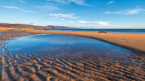 Brora beach in Sutherland in the Highlands of Scotland