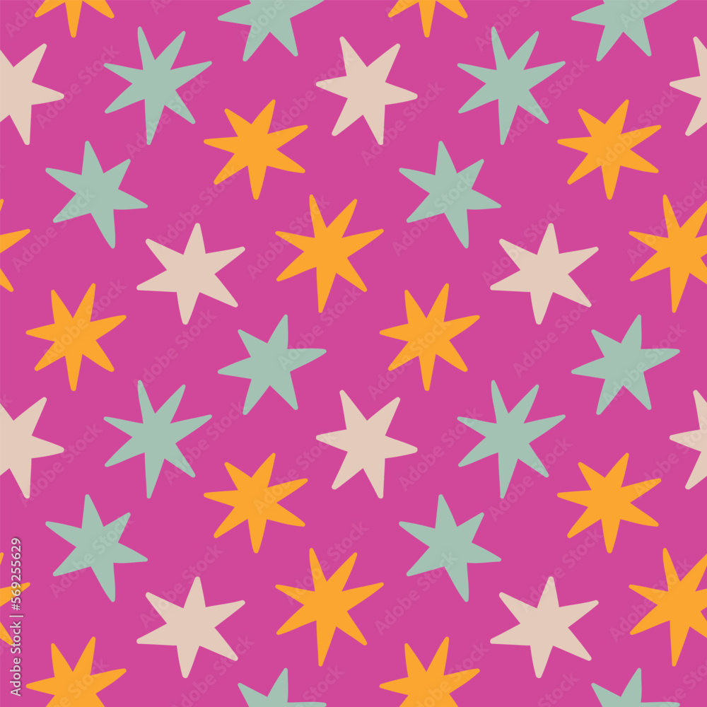 Stars seamless pattern. Stars background. Pink background. Stars seamless pattern. Stars background. Pink background.