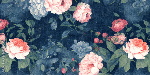 Flora pattern in a vintage ...