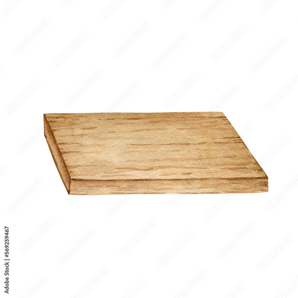 Watercolour wooden tray hand drawn illustrations Watercolour wooden tray hand drawn illustrations