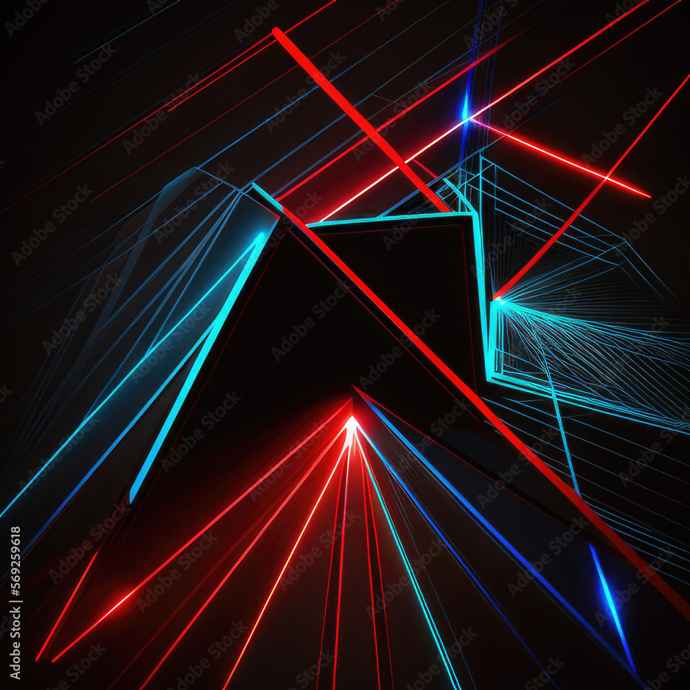 Abstract background of neon lines. AI generated art illustration. Abstract background of neon lines. AI generated art illustration.