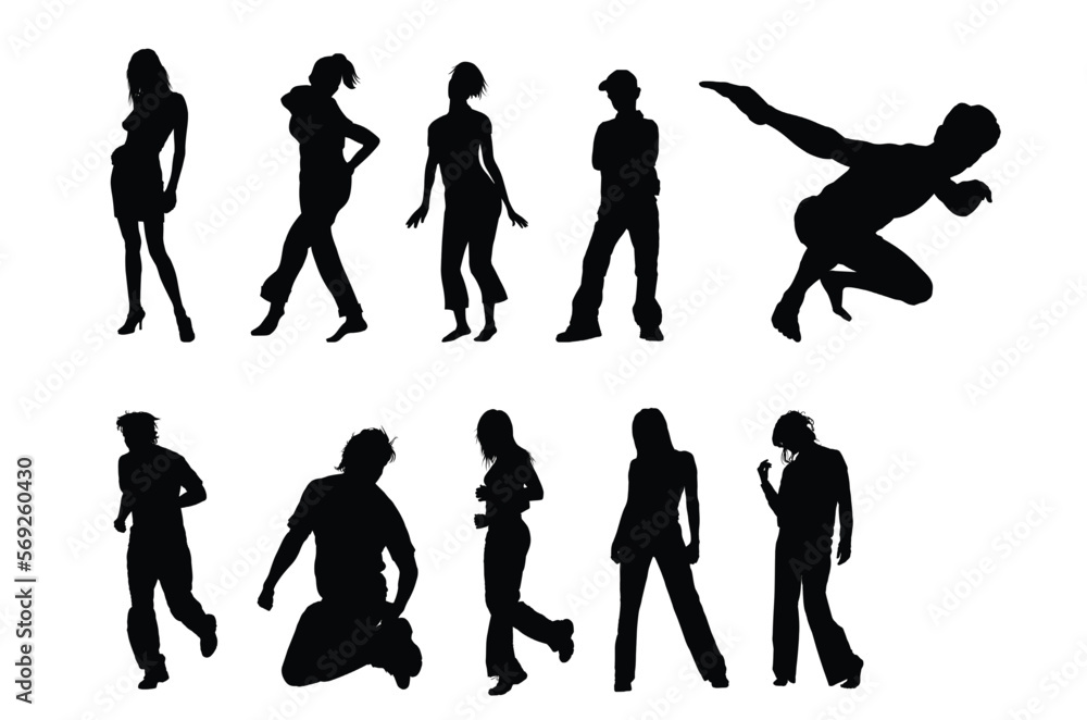 people silhouettes vector for design people silhouettes vector for design